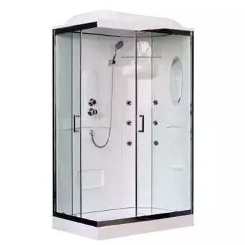 Душевая кабина Royal Bath 120х80 R профиль хром стекло прозрачное с гидромассажем