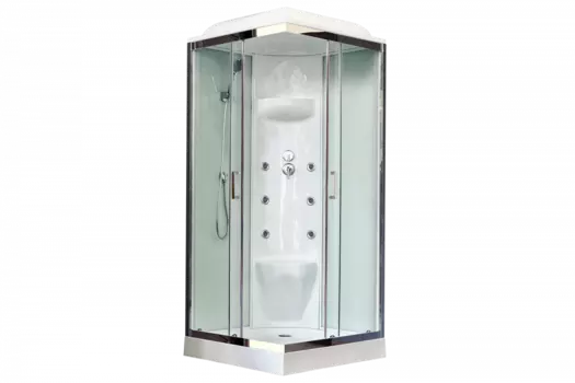 Душевая кабина Royal Bath 80х80 хром стекло прозрачное с гидромассажем