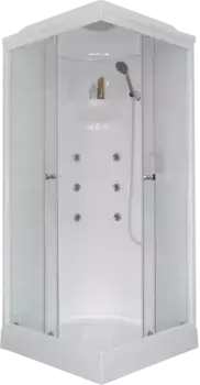 Душевая кабина Royal Bath HP 80x80 профиль белый стекло матовое с гидромассажем