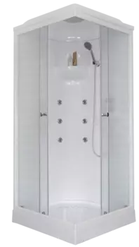 Душевая кабина Royal Bath HP 90x90 профиль белый стекло матовое с гидромассажем