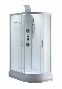 Душевая кабина Taliente 120х80 L с гидромассажем профиль белый стекло прозрачное