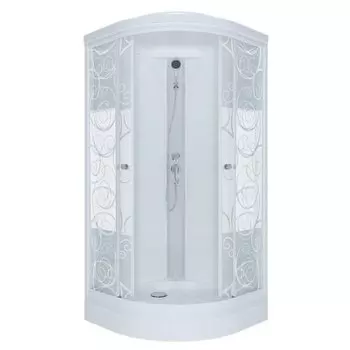 Душевая кабина Triton Стандарт 90х90 белая стекло с узором