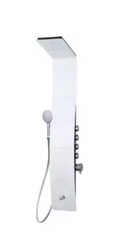 Душевая панель Taliente 147х23 с гидромассажем с изливом белый-хром