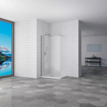 Душевая перегородка RGW Walk In WA-001 110x195, профиль матовый хром, стекло прозрачное