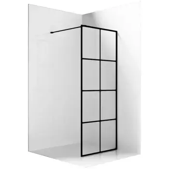 Душевая перегородка Ambassador Walk-in 110 черная стекло прозрачное