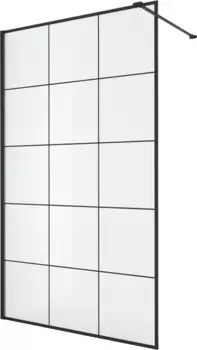 Душевая перегородка Cerutti SPA Muza 100х195 профиль черный, стекло прозрачное