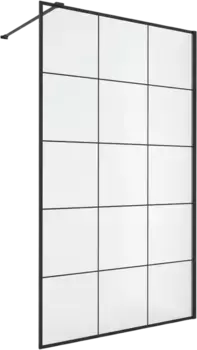 Душевая перегородка Cerutti SPA Muza 80х195 профиль черный, стекло прозрачное