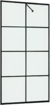 Душевая перегородка Cerutti SPA Muza 80х195 профиль черный, стекло прозрачное, рисунок