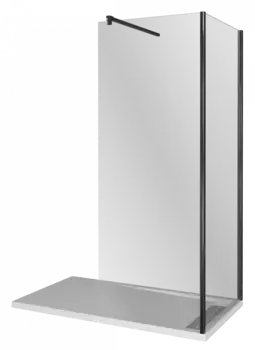 Душевая перегородка Good Door Walk in 80х195 профиль черный стекло прозрачное