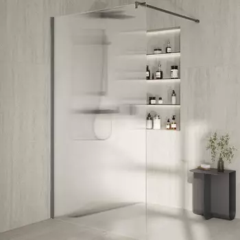 Душевая перегородка KERAMA MARAZZI Cristallo CT.100.WI.CR 100 см, профиль хром, стекло рифленое