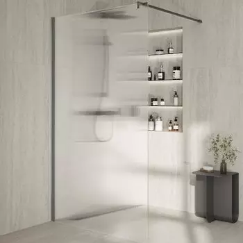 Душевая перегородка KERAMA MARAZZI Cristallo CT.120.WI.CR 120 см, профиль хром, стекло рифленое