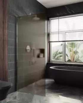 Душевая перегородка Maybahglass 109х195 широкий профиль хром, стекло бронза матовое