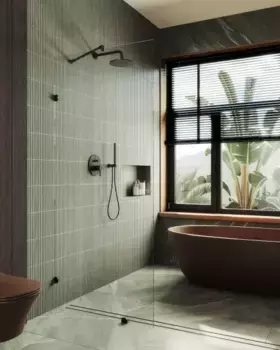 Душевая перегородка Maybahglass 195х79 профиль черный, стекло прозрачное