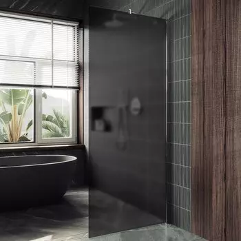 Душевая перегородка Maybahglass MGD-682-5ш 109 см, профиль хром матовый, стекло графит матовое