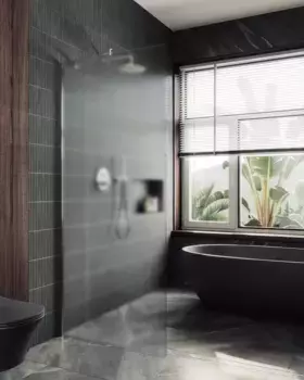 Душевая перегородка Maybahglass MGD-700-5ш 79 см, профиль хром матовый, стекло сатин