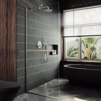 Душевая перегородка Maybahglass MGD-720-5у 69 см, профиль матовый хром, стекло прозрачное