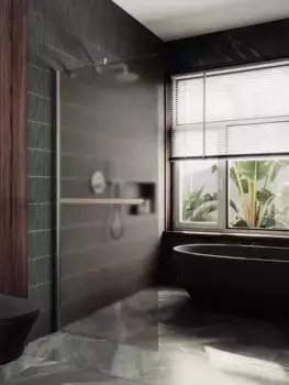 Душевая перегородка Maybahglass MGD-728-5ш 79 см, профиль хром матовый, стекло бронза матовое