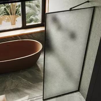 Душевая перегородка Maybahglass MGD-845-6 119 см, профиль черный, стекло сатин