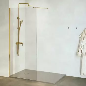 Душевая перегородка RGW Walk In WA-010G 90x195 см, профиль матовое золото, стекло прозрачное