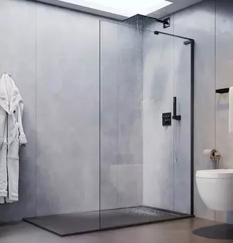 Душевая перегородка Veconi Korato KR77B-80-01-C8 80 см, профиль матовый черный