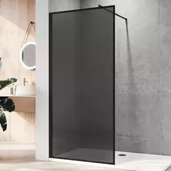 Душевая перегородка Veconi Korato KR81B-80-05-C8 80 см, профиль матовый черный, стекло тонированное