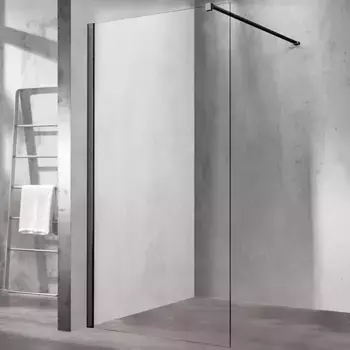 Душевая перегородка Vincea Walk-In 120х200 черный матовый стекло прозрачное