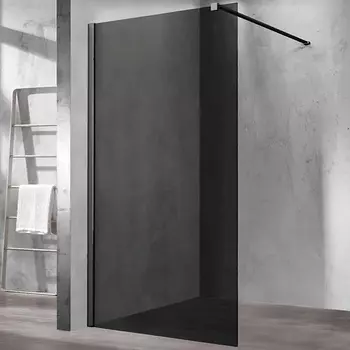 Душевая перегородка Vincea Walk-In 120х200 черный матовый стекло тонированное