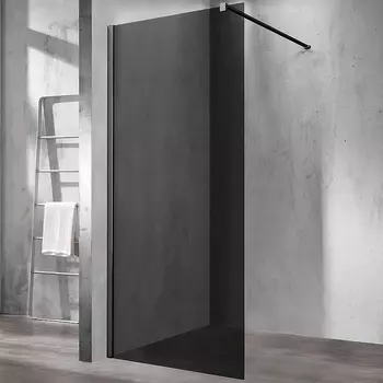 Душевая перегородка Vincea Walk-In 90х200 черный матовый стекло тонированное