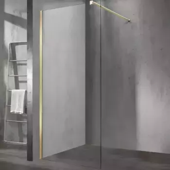 Душевая перегородка Vincea Walk-In 90х200 золото стекло прозрачное