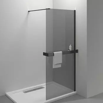 Душевая перегородка Vincea Walk-in HR VSW-4HR900CGB 90 см, профиль матовый черный, стекло тонированное