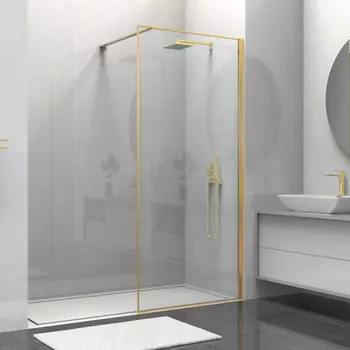 Душевая перегородка Walk-In VSW-1HS900CLG, 900*2000, брашированное золото, стекло прозрачное