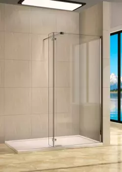 Душевая перегородка WeltWasser WW400 80G+30G 80х185 10000002946 профиль хром, стекло прозрачное
