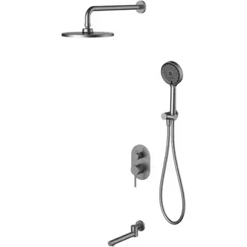 Душевой комплект Berges Nardis 3R 071009 С ВНУТРЕННЕЙ ЧАСТЬЮ, оружейная сталь