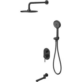 Душевой комплект Berges Nardis 3R 071014 С ВНУТРЕННЕЙ ЧАСТЬЮ, черный матовый