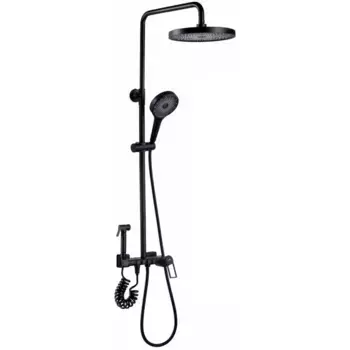 Душевая стойка Fashun A2483-7 с гигиеническим душем, черная