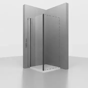 Душевая стенка RGW 120х195 352205212-14 черная, стекло прозрачное