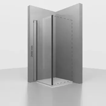 Душевая стенка RGW 80х200 352205308-14 черная, стекло прозрачное