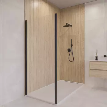 Душевая стенка RGW 90х190 352205509-14 черная, стекло прозрачное