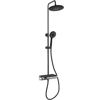 Душевая стойка beWash с термостатом BV1TMSS6676 черная матовая