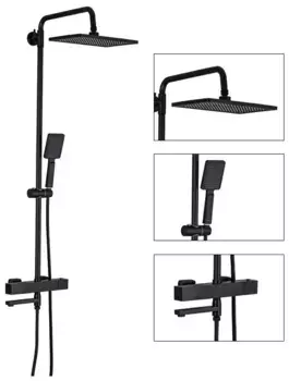 Душевая стойка Frap черная матовая