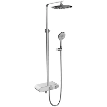 Душевая стойка Gappo с термостатом хром белая