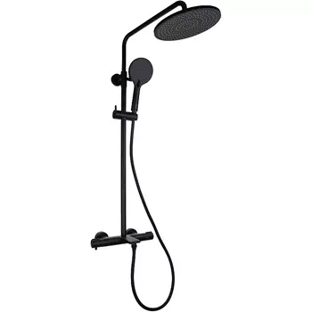 Душевая стойка Kaiser Serio черная матовая с термостатом