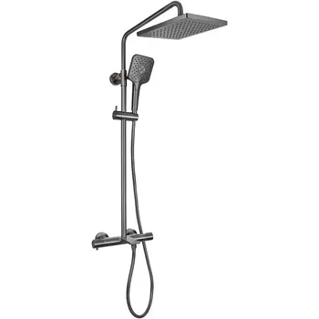 Душевая стойка Kaiser Serio вороненая сталь с термостатом