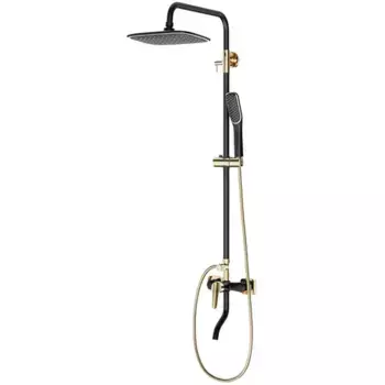 Душевая стойка Laguraty черная матовая с золотом