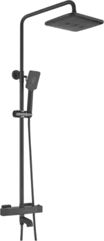 Душевая стойка Rose R3536H с термостатом, черная