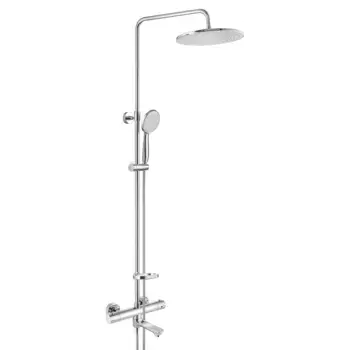 Душевая стойка с термостатом Swedbe Hermes хром глянцевый