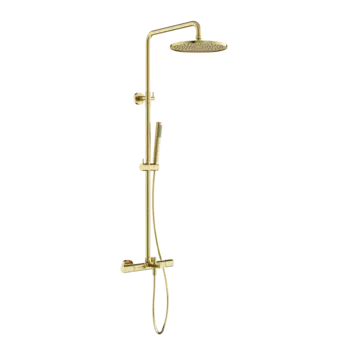 Душевая стойка Sancos Etna SC9008BG с термостатом, брашированное золото, PVD покрытие