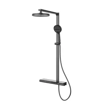 Душевая стойка Vincea Aspire VSFS-4AS1GM с изливом, вороненая сталь