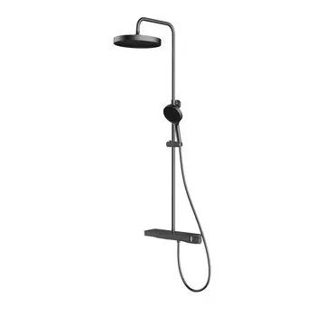 Душевая стойка Vincea Inspire VSFS-3I12TGM с термостатом, вороненая сталь