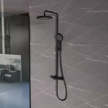 Душевая стойка Vincea Rim VSFS-2RM1MB с изливом, черный матовый